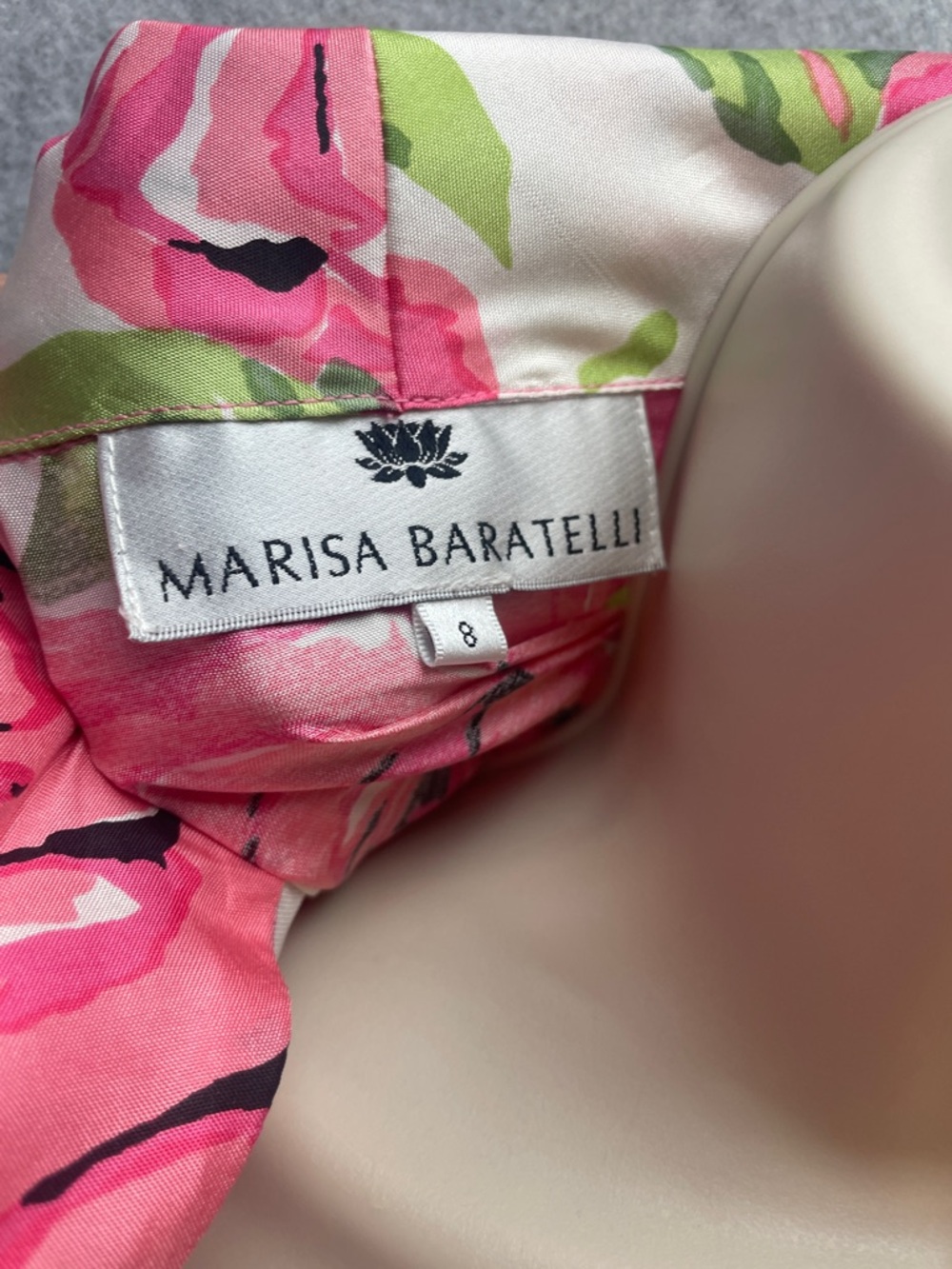 Marissa Baratelli Floral Thai Silk Tie Waist Blouse - Picture 5 of 6